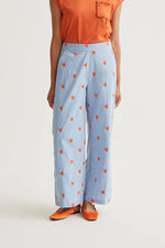 Load image into Gallery viewer, Hearts Print Trousers in Light Blue
