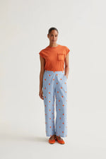 Load image into Gallery viewer, Hearts Print Trousers in Light Blue
