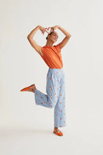 Load image into Gallery viewer, Hearts Print Trousers in Light Blue
