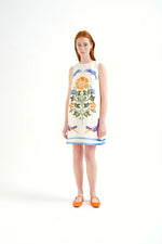 Load image into Gallery viewer, Sleeveless Crepe Mini Dress in Palm and Mermaid Print
