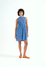 Load image into Gallery viewer, Chambray Short Dress in Light Blue
