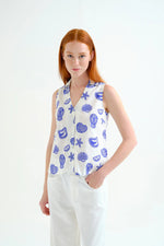 Load image into Gallery viewer, Lobster Dinner Top in White Multi
