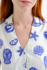 Load image into Gallery viewer, Lobster Dinner Top in White Multi
