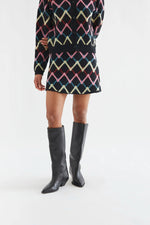 Load image into Gallery viewer, Skein Knit Mini Skirt in Black
