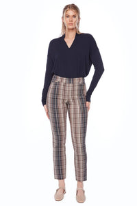 Pull On Classic WB Pant in Brown Plaid