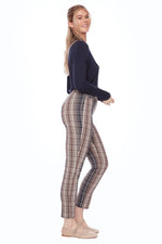 Load image into Gallery viewer, Pull On Classic WB Pant in Brown Plaid
