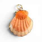 Load image into Gallery viewer, Scallop Seashell Charm on Gold Trombone Chain w/ Attached Carabiner
