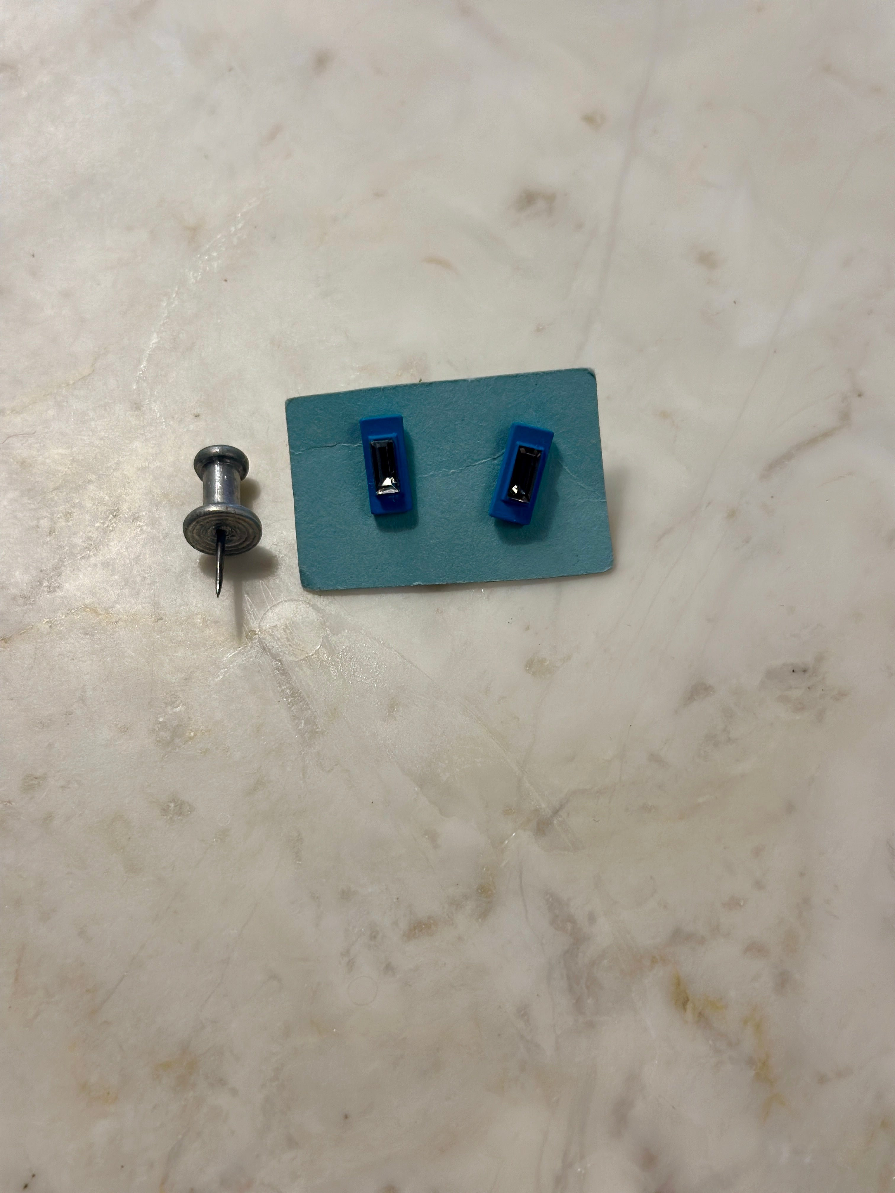 Tiny Clay Stud Earrings in Teal