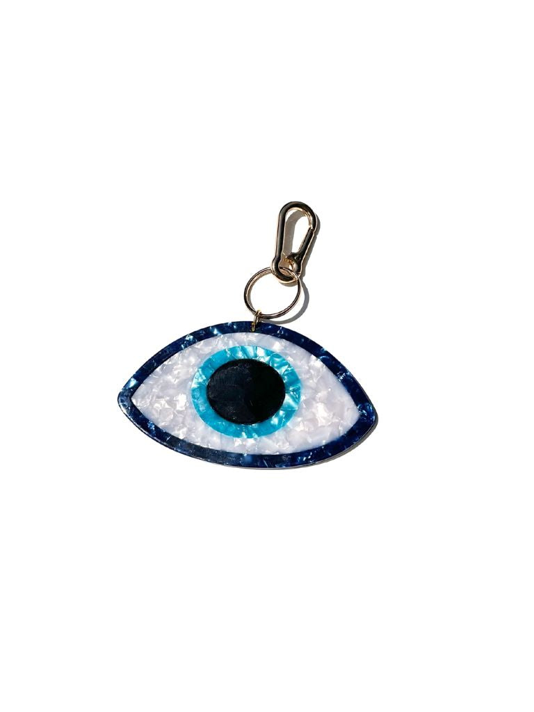 Hand-painted Evil Eye Bag Charm + Keychain