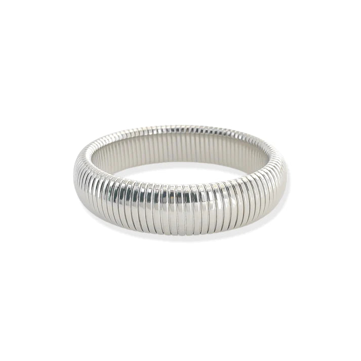 16mm Cobra Ribbed Bracelet in Silver