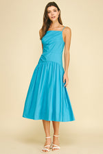 Load image into Gallery viewer, Square Neck Midi Dress in Sky Blue
