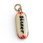 Load image into Gallery viewer, Sister and Two Girls Emoji Charm on Gold Paperclip Chain w/ Attached Carabiner

