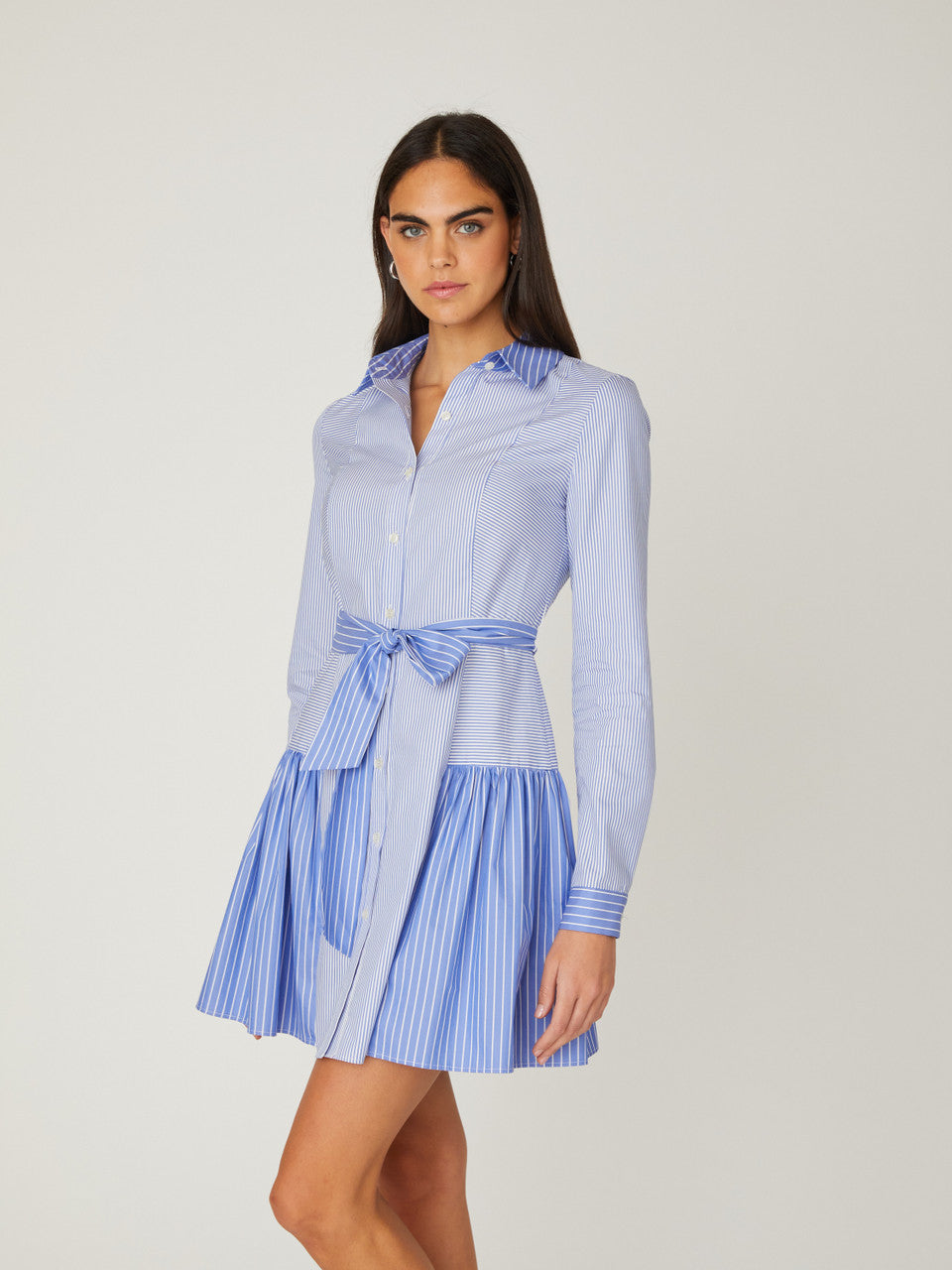 Kaia Dress in French Blue/Optic White