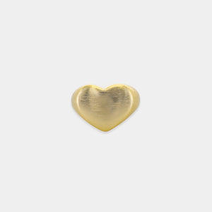 Gold Plated Matte Brushed Heart Ring