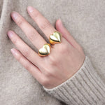 Load image into Gallery viewer, Gold Plated Matte Brushed Heart Ring
