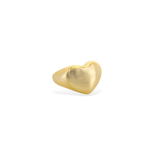 Gold Plated Matte Brushed Heart Ring