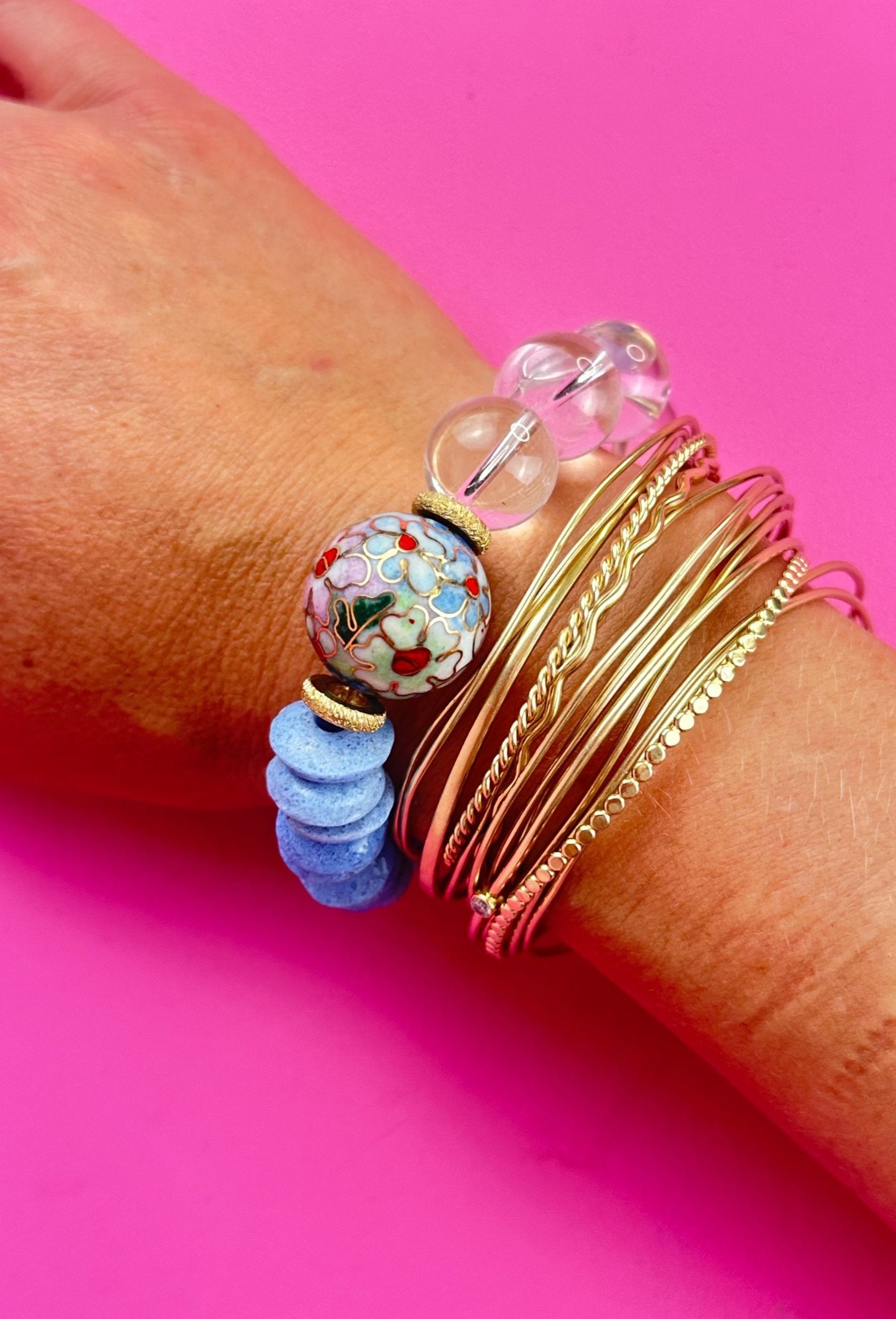 Cornflower Blue Cloisonné Bracelet