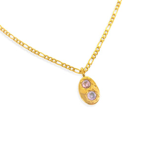 Lavender Sun Crystal Pendant in Gold