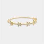 Load image into Gallery viewer, CZ Star Bangle in Gold
