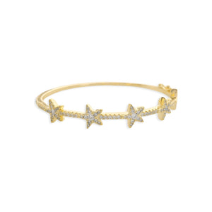 CZ Star Bangle in Gold