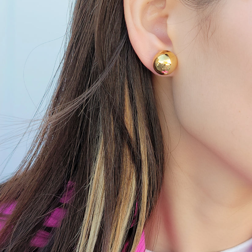 Semi-Circle Studs in Gold