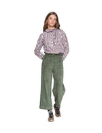 Load image into Gallery viewer, Dorin Corduroy Straight Trouser in Pana Hunter Green
