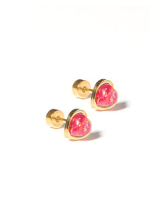 Screwback Stud Earrings in Hot Pink Tara