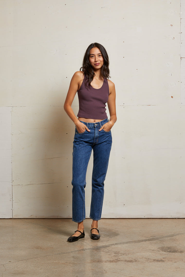 Blondie Rib Tank in Plum