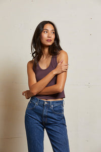 Blondie Rib Tank in Plum