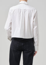 Load image into Gallery viewer, Fino Cropped Shirt In Clove Stripe
