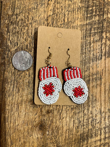 Winter Mittens Beaded Earrings