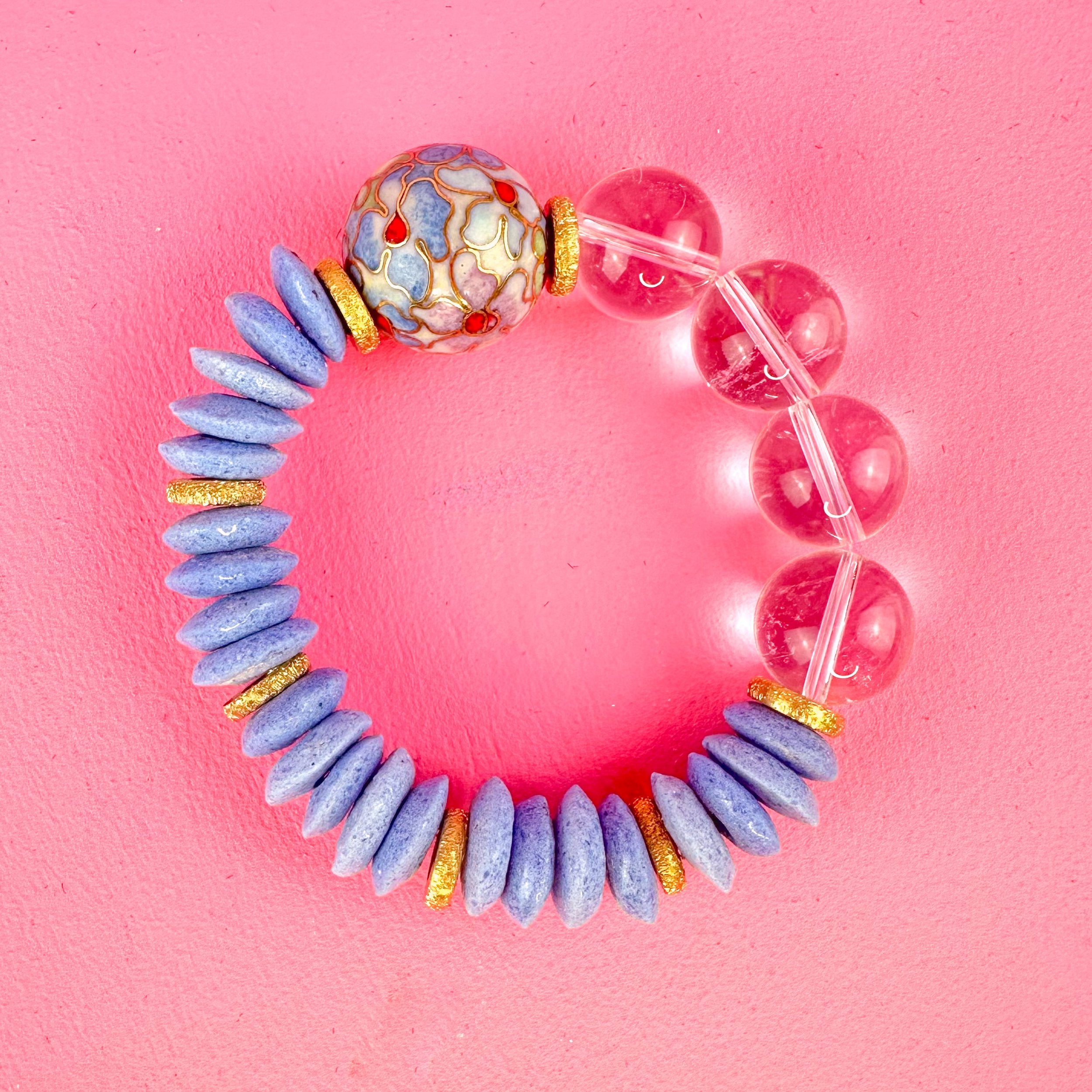 Cornflower Blue Cloisonné Bracelet