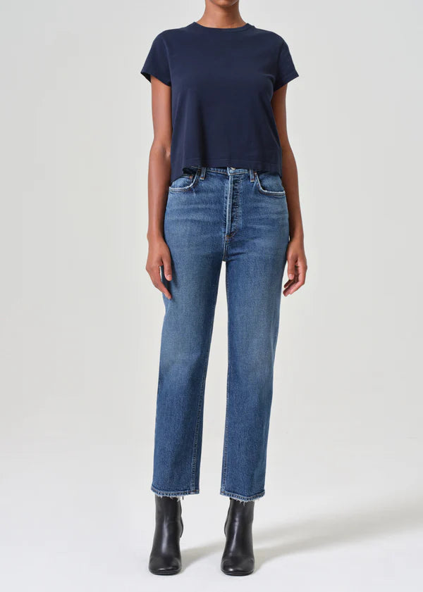 90's Pinch Waist Crop Jean in Solace