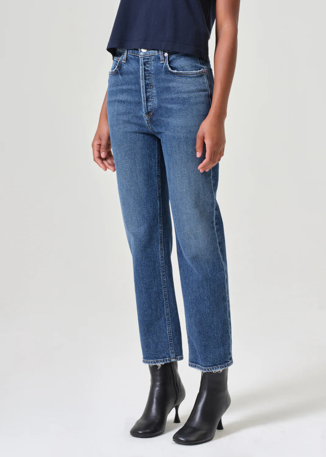 90's Pinch Waist Crop Jean in Solace