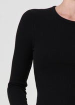 Load image into Gallery viewer, Alma Shrunken Crewneck Long Sleeve in Black
