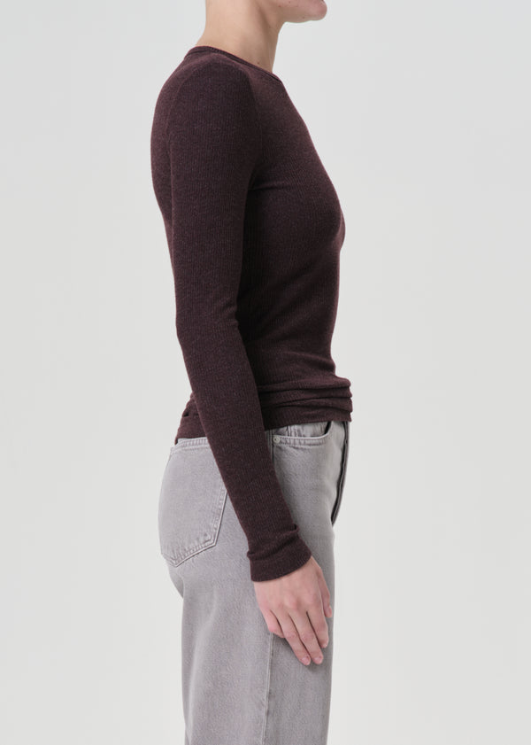 Delphi Slim Tee in Raisin