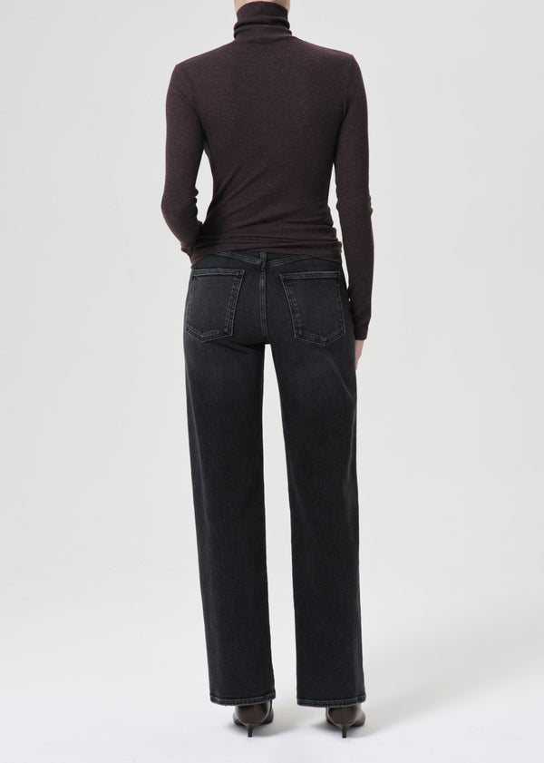 Harper Mid Rise Relaxed Straight Jean in Hush