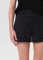 Load image into Gallery viewer, Kiva Mid Rise Cargo Short in Washed Black
