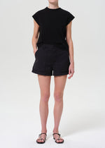 Load image into Gallery viewer, Kiva Mid Rise Cargo Short in Washed Black
