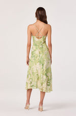 Load image into Gallery viewer, Gaia Midi Dress in Light Green Floral
