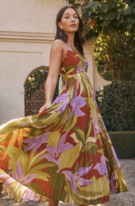 Blythe Dress in Green Rust Floral