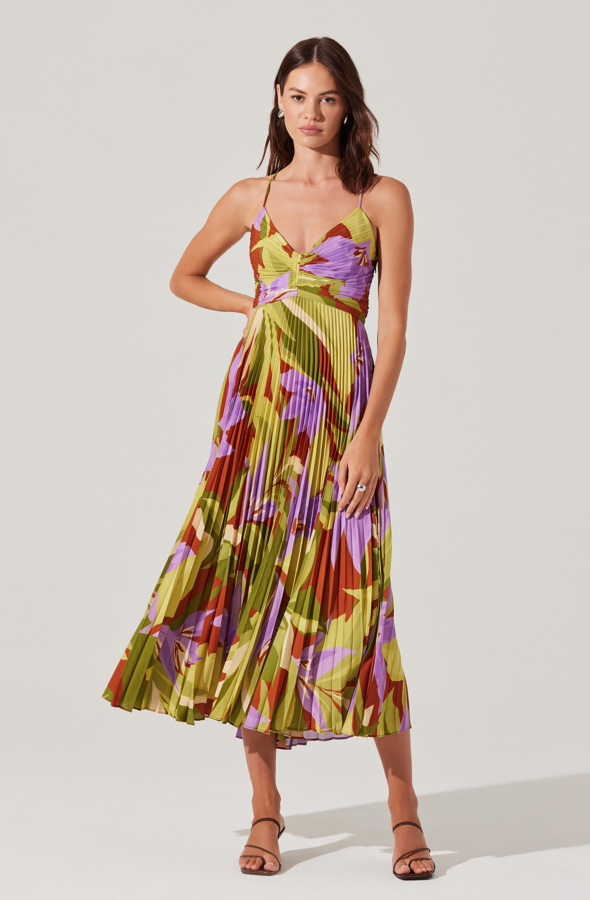 Blythe Dress in Green Rust Floral