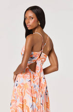Load image into Gallery viewer, Blythe Dress in Orange Blue Flora
