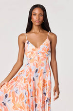 Load image into Gallery viewer, Blythe Dress in Orange Blue Flora
