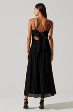 Load image into Gallery viewer, Andrina Smocked Midi Dress in Black
