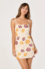 Load image into Gallery viewer, Abelia Sequined Mini Dress in Ivory Multi Floral
