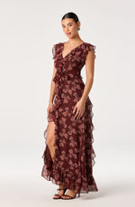 Load image into Gallery viewer, Joana Dress in Wine Floral
