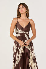 Load image into Gallery viewer, Clea Dress in Brown Floral
