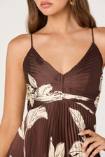 Load image into Gallery viewer, Clea Dress in Brown Floral
