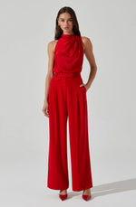 Load image into Gallery viewer, Bryony High Waisted Trouser Pants in Red
